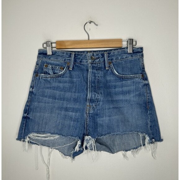 GRLFRND Pants - Grlfrnd Shorts Womens Blue Denim Cut Offs Poppy High Rise Distressed Size 26